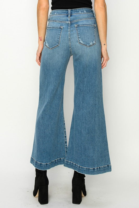 Artemis Vintage High Rise Cropped Palazzo Jeans