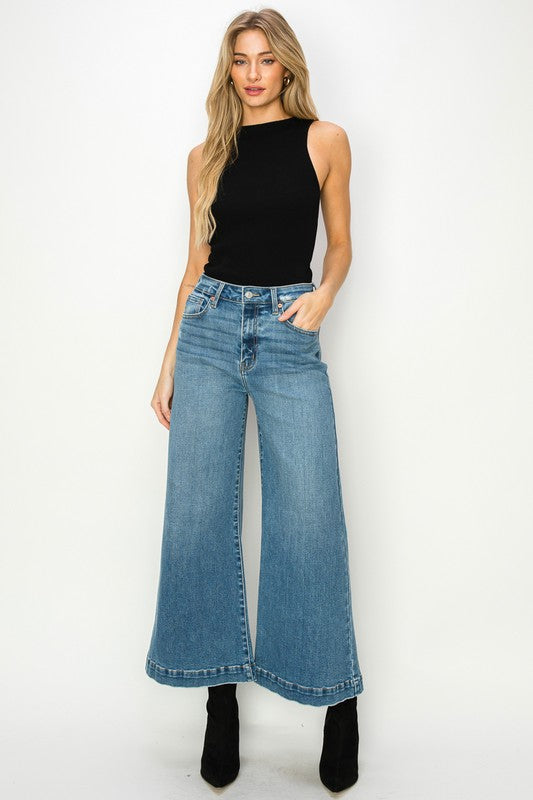 Artemis Vintage High Rise Cropped Palazzo Jeans