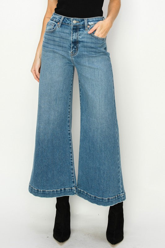 Artemis Vintage High Rise Cropped Palazzo Jeans