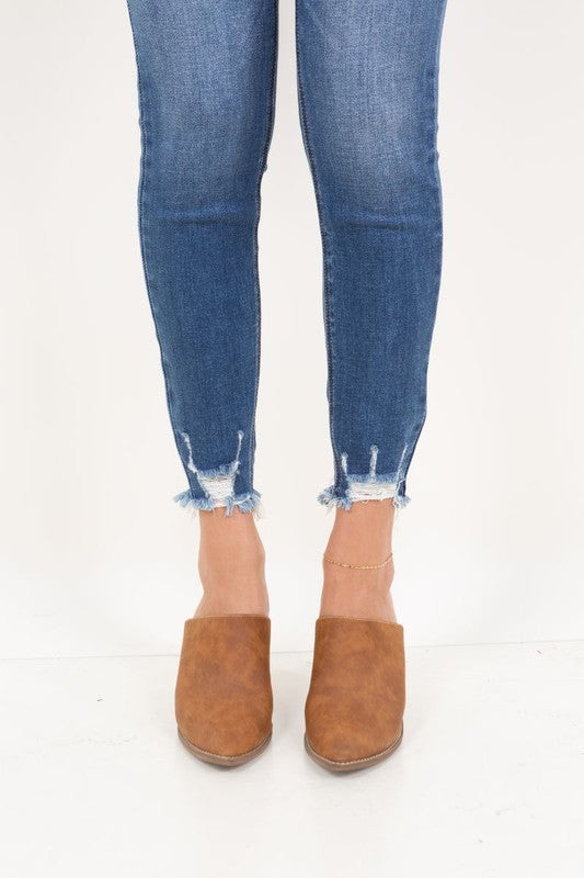 Artemis Vintage Corset Double Waist Ankle Distress Jeans