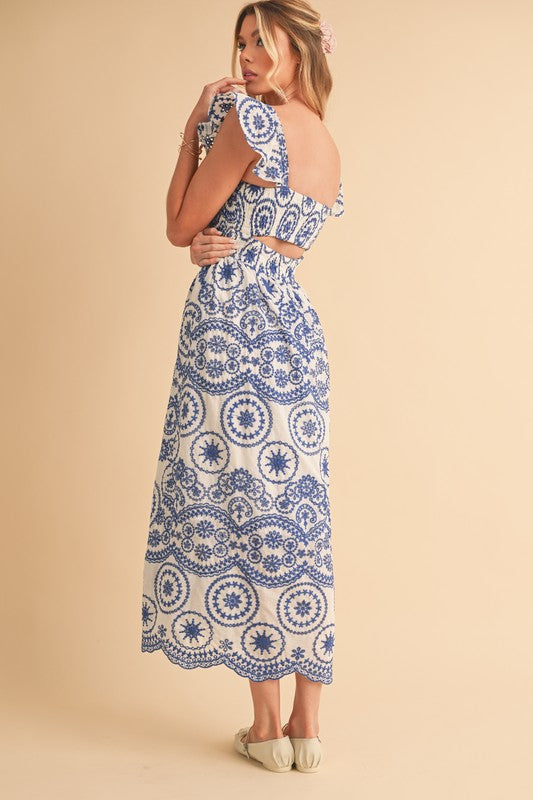 Barb Embroidered Maxi Sundress