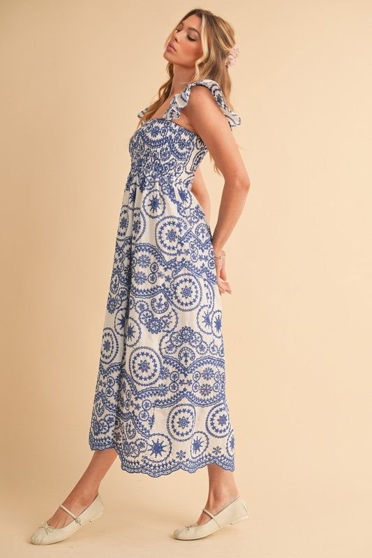 Barb Embroidered Maxi Sundress