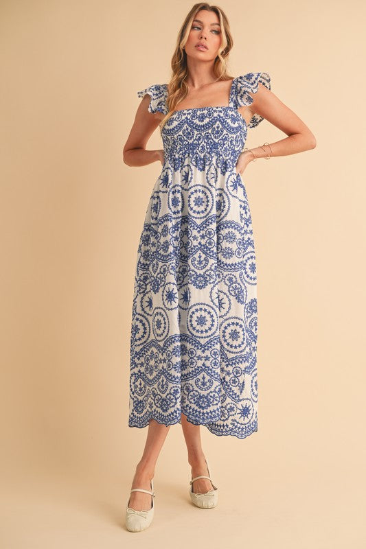 Barb Embroidered Maxi Sundress