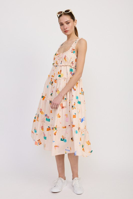 BABYDOLL POPLIN MAXI DRESS