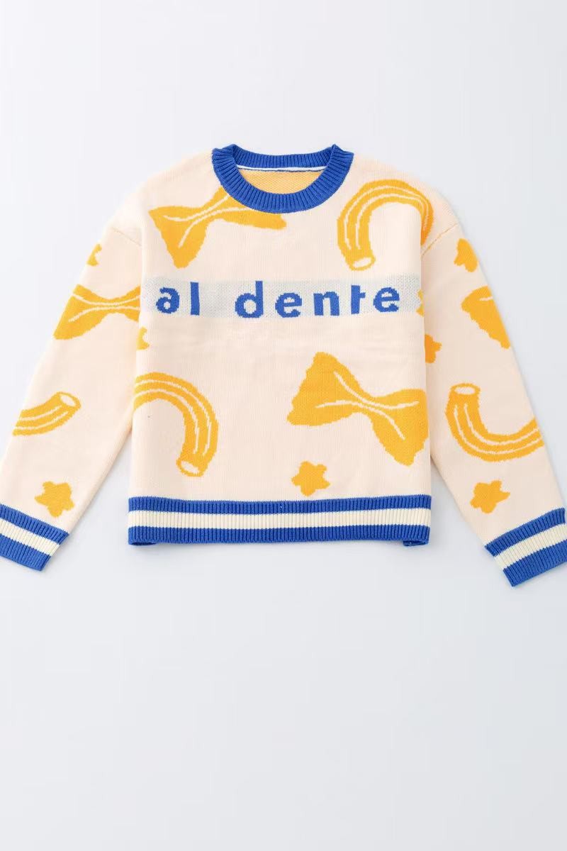 Al dente pasta knit sweater