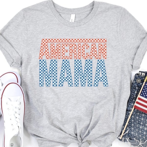 American Mama Checkered Red White Blue t-shirt