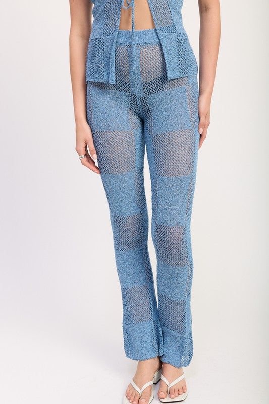 Belen Sheer Crochet Flare Pants