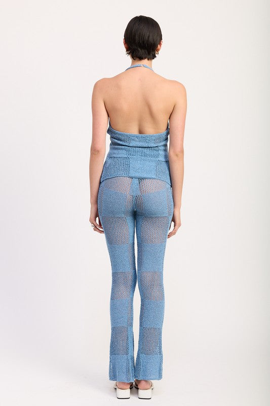 Belen Sheer Crochet Flare Pants