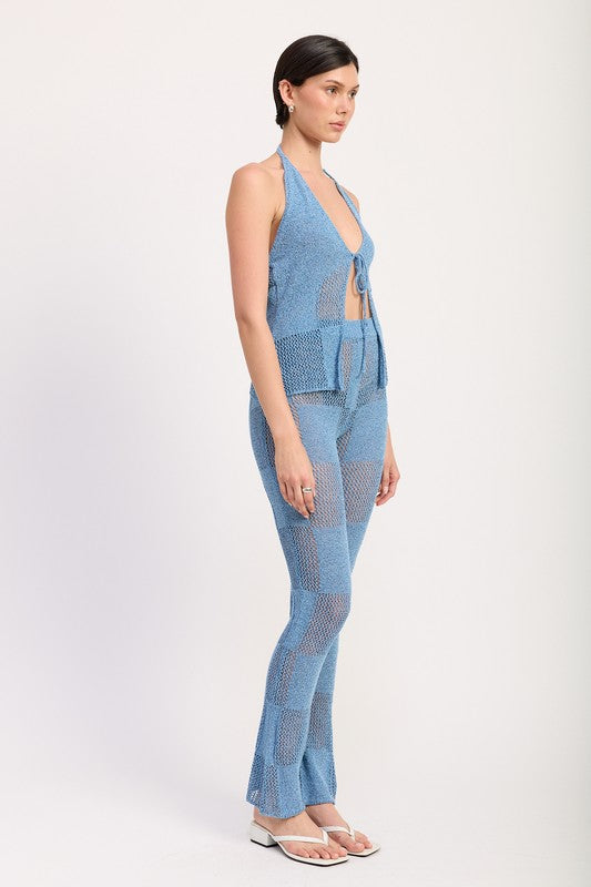 Belen Sheer Crochet Flare Pants