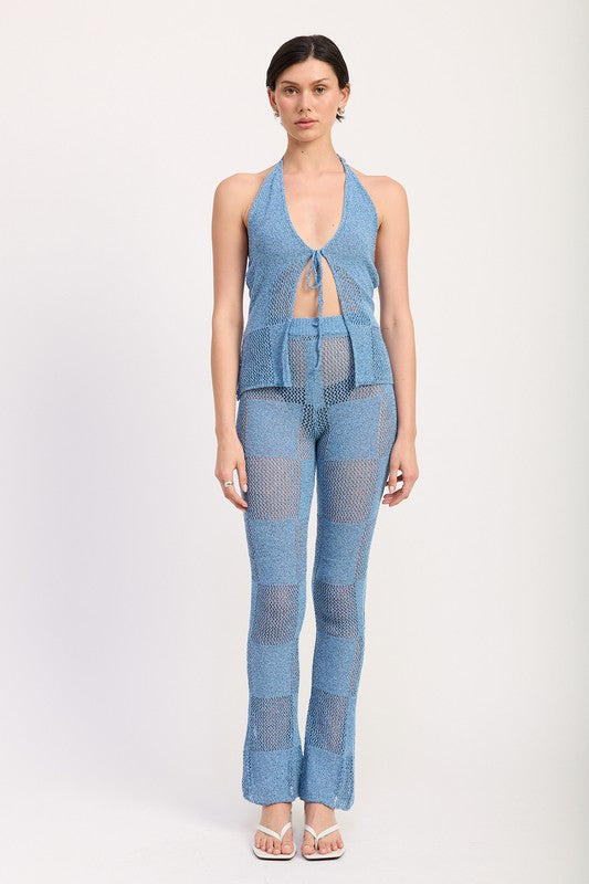 Belen Sheer Crochet Flare Pants