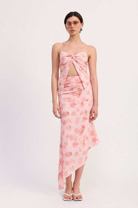 ASYMMETRICAL RUCHED MERMAID SKIRT