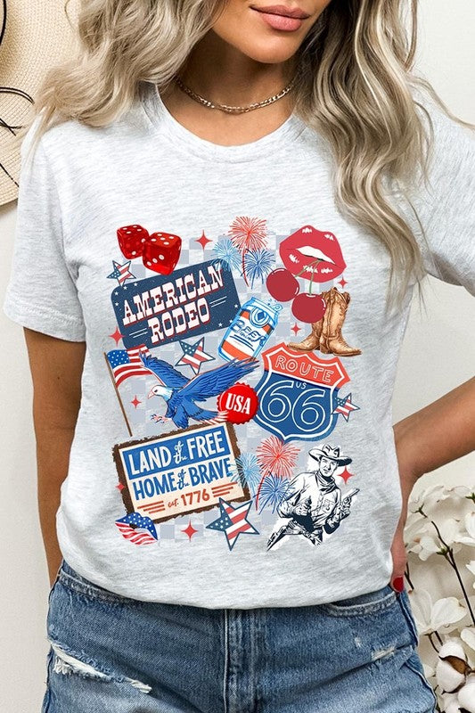 4th of July Collage Western Graphic Tee