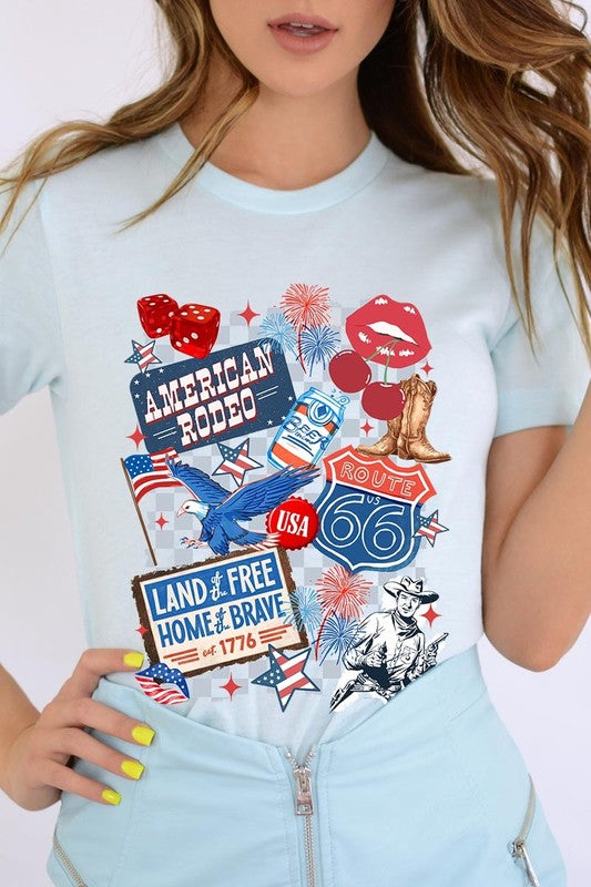 4th of July Collage Western Graphic Tee
