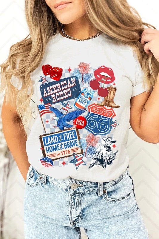 4th of July Collage Western Graphic Tee