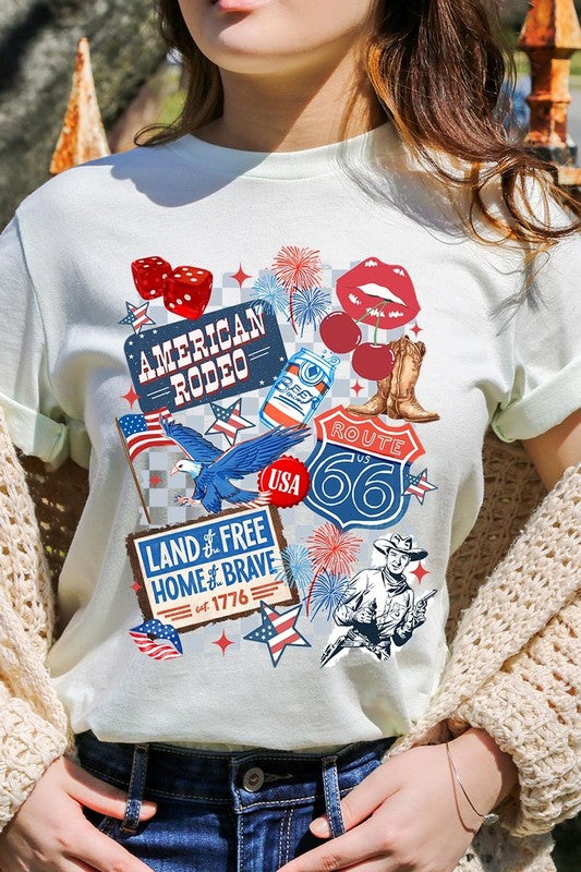 4th of July Collage Western Graphic Tee