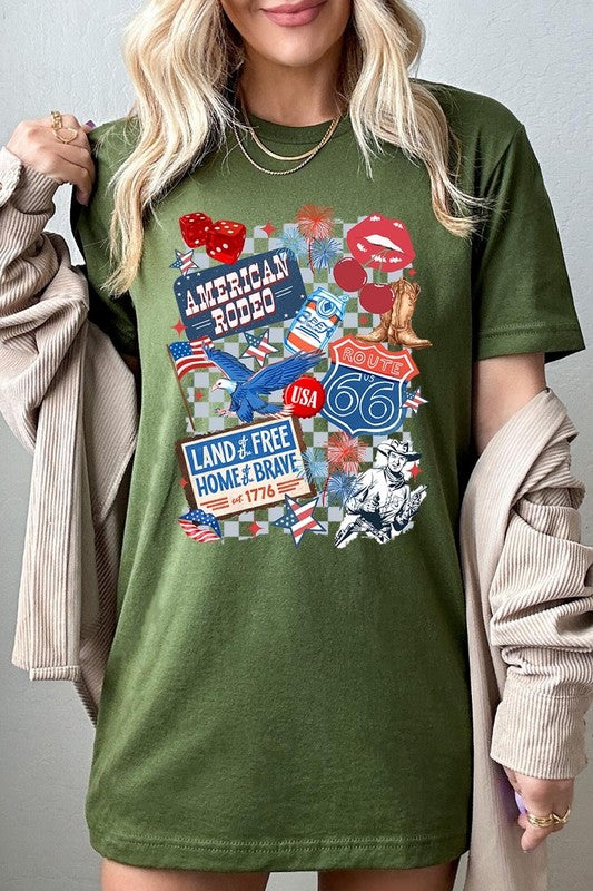 4th of July Collage Western Graphic Tee