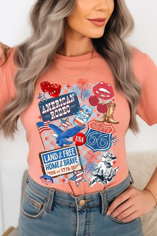 4th of July Collage Western Graphic Tee