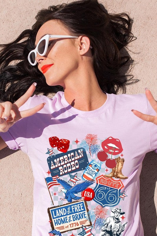 4th of July Collage Western Graphic Tee