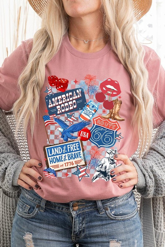 4th of July Collage Western Graphic Tee