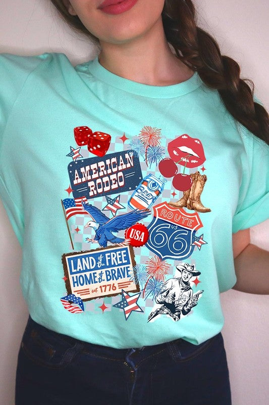 4th of July Collage Western Graphic Tee