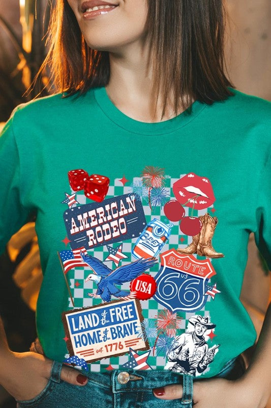 4th of July Collage Western Graphic Tee