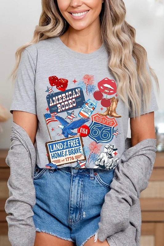 4th of July Collage Western Graphic Tee