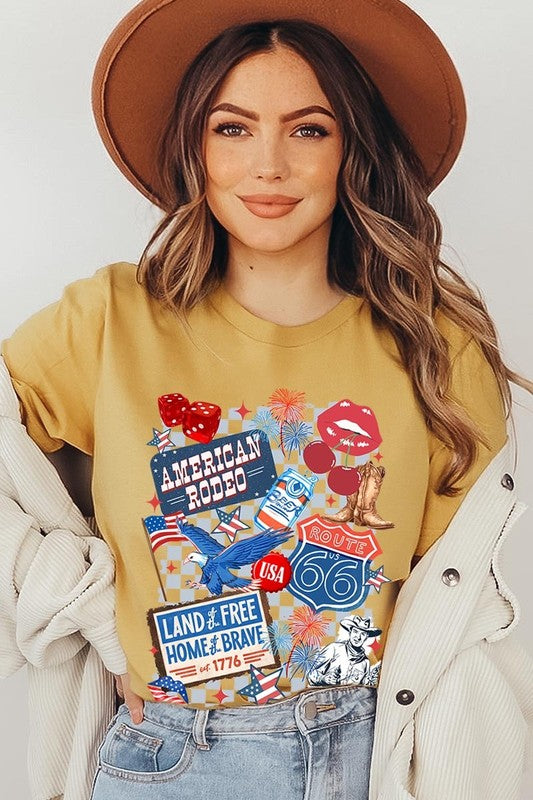 4th of July Collage Western Graphic Tee