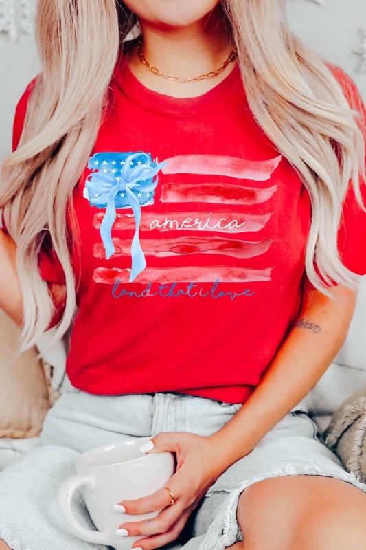 American Flag Bow Graphic Tee