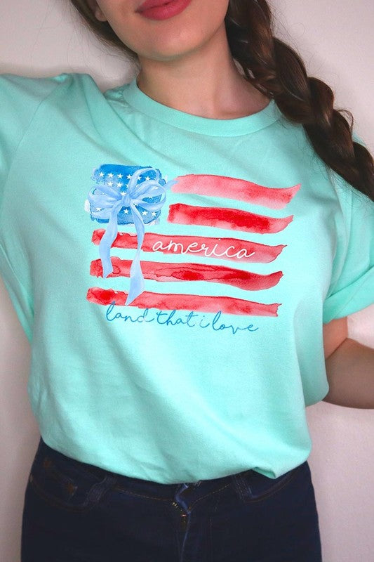 American Flag Bow Graphic Tee