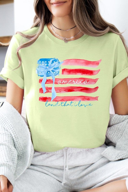 American Flag Bow Graphic Tee