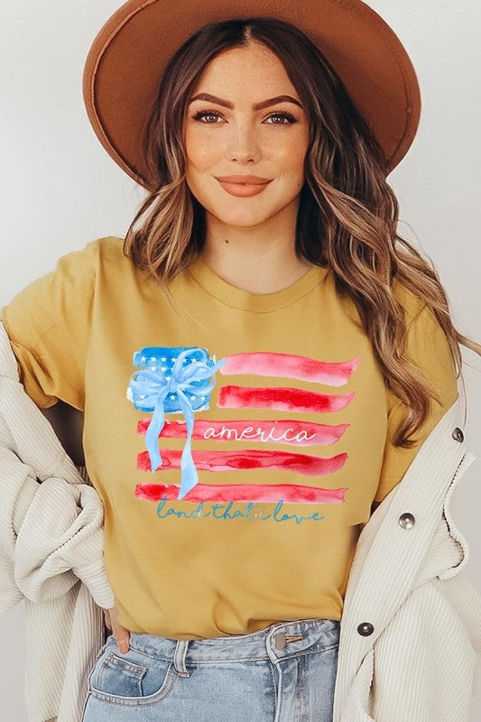 American Flag Bow Graphic Tee