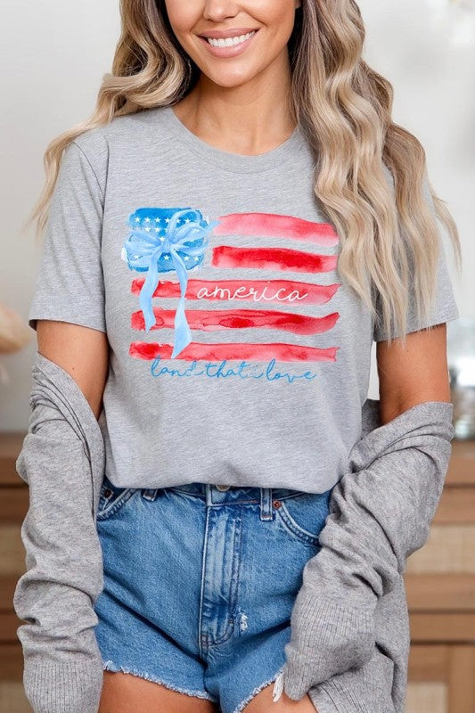 American Flag Bow Graphic Tee