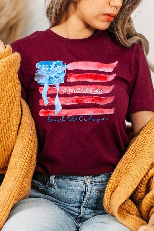 American Flag Bow Graphic Tee