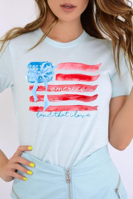 American Flag Bow Graphic Tee