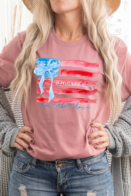 American Flag Bow Graphic Tee
