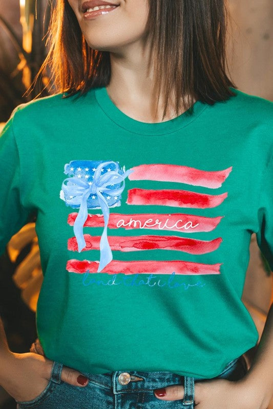American Flag Bow Graphic Tee