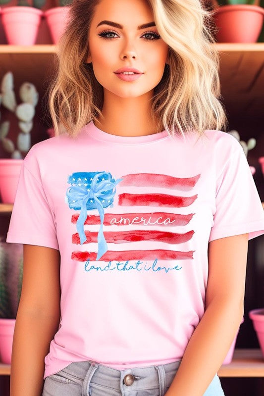 American Flag Bow Graphic Tee