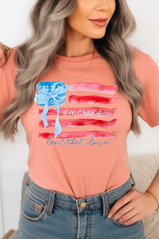 American Flag Bow Graphic Tee