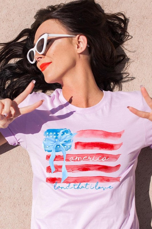 American Flag Bow Graphic Tee