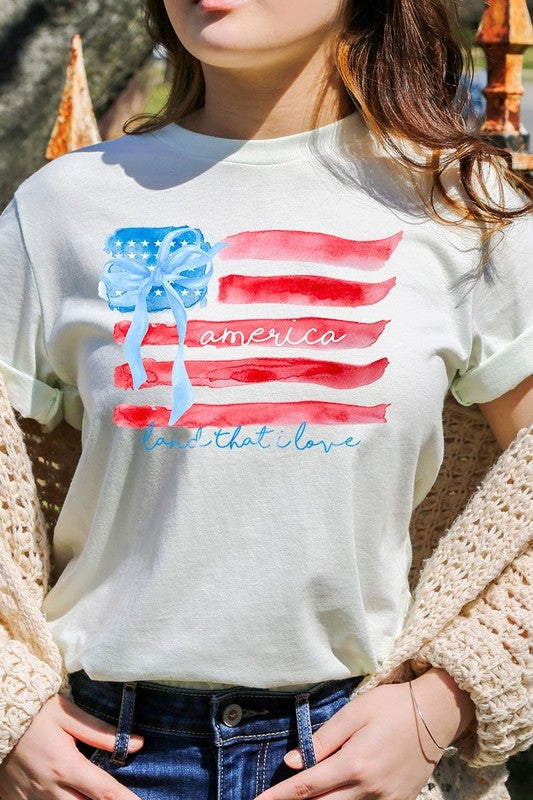 American Flag Bow Graphic Tee