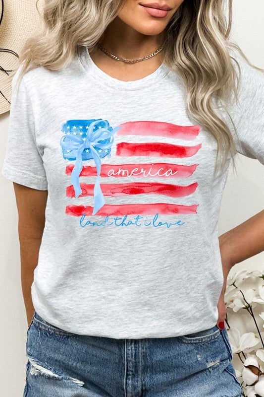 American Flag Bow Graphic Tee
