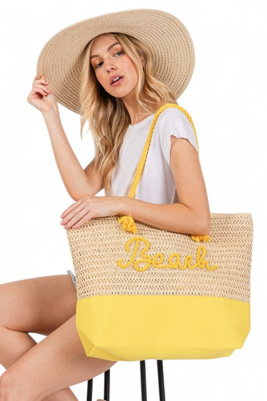 BEACH Crochet Summer Tote