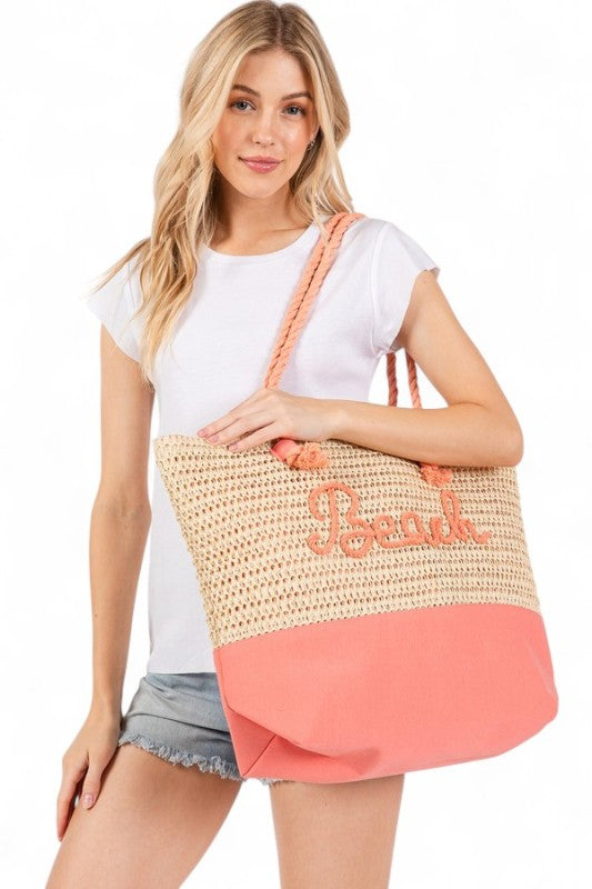 BEACH Crochet Summer Tote