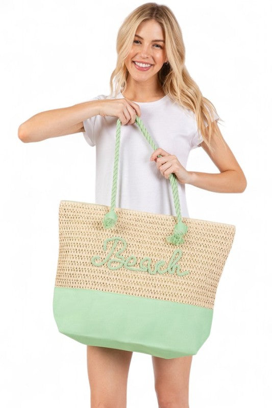 BEACH Crochet Summer Tote