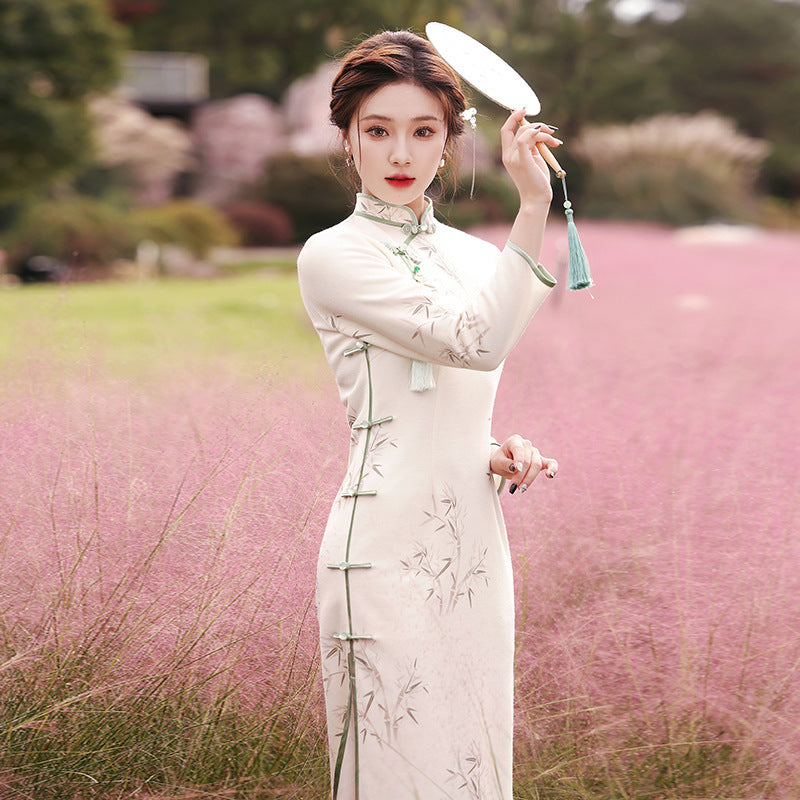 Bamboo Leaf Jiangnan Water Town Cultural And National Style Qipao