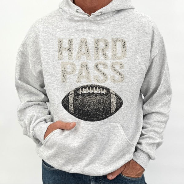 "Hard Pass" Football Hoodie - Unisex Game Day Sweatshirt | Premium 50/50 Cotton-Poly Blend | DTF Graphics | Made in USA