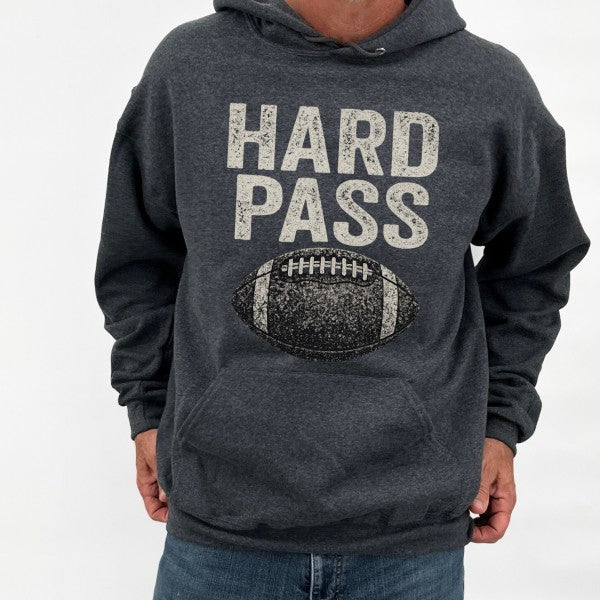 "Hard Pass" Football Hoodie - Unisex Game Day Sweatshirt | Premium 50/50 Cotton-Poly Blend | DTF Graphics | Made in USA