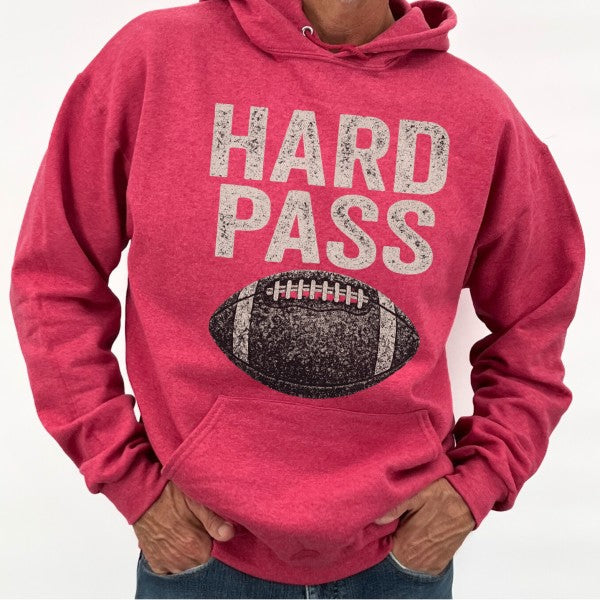 "Hard Pass" Football Hoodie - Unisex Game Day Sweatshirt | Premium 50/50 Cotton-Poly Blend | DTF Graphics | Made in USA