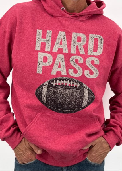 "Hard Pass" Football Hoodie - Unisex Game Day Sweatshirt | Premium 50/50 Cotton-Poly Blend | DTF Graphics | Made in USA