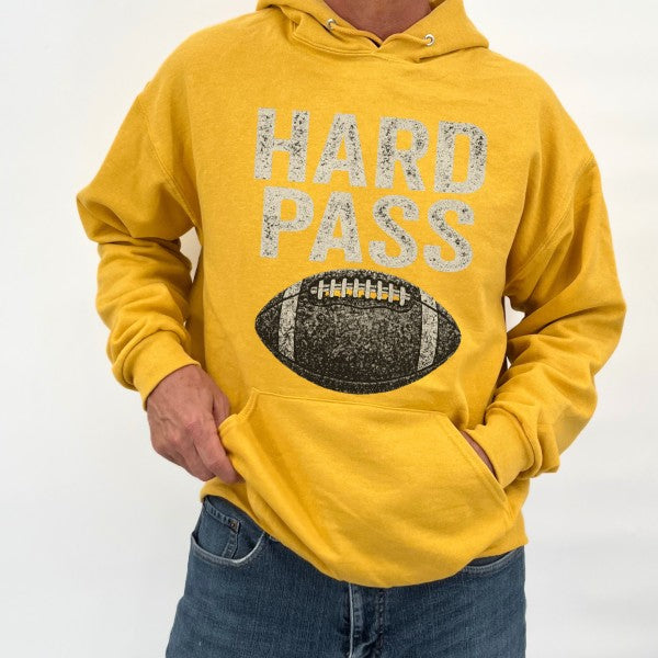 "Hard Pass" Football Hoodie - Unisex Game Day Sweatshirt | Premium 50/50 Cotton-Poly Blend | DTF Graphics | Made in USA